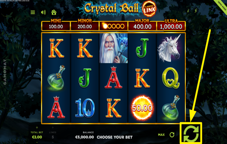 Crystal Ball Flaming Link SPIELEN SIE DAS SPIEL.