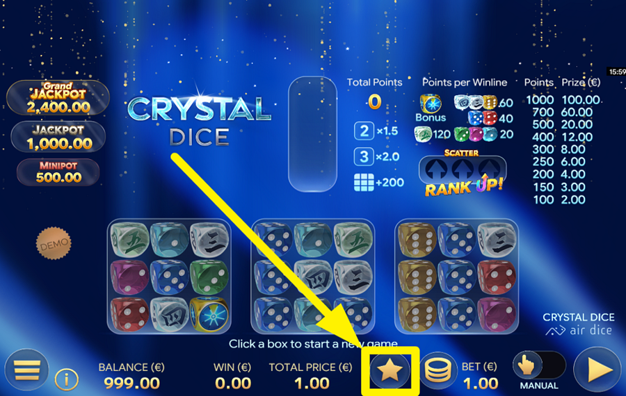 Crystal Dice ¡OBTÉN UN BONO!