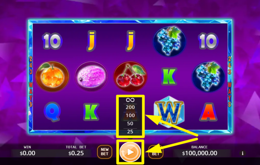 Crystal Fruits ВЫБИРАЙТЕ АВТОМАТИЧЕСКИЕ ВРАЩЕНИЯ.