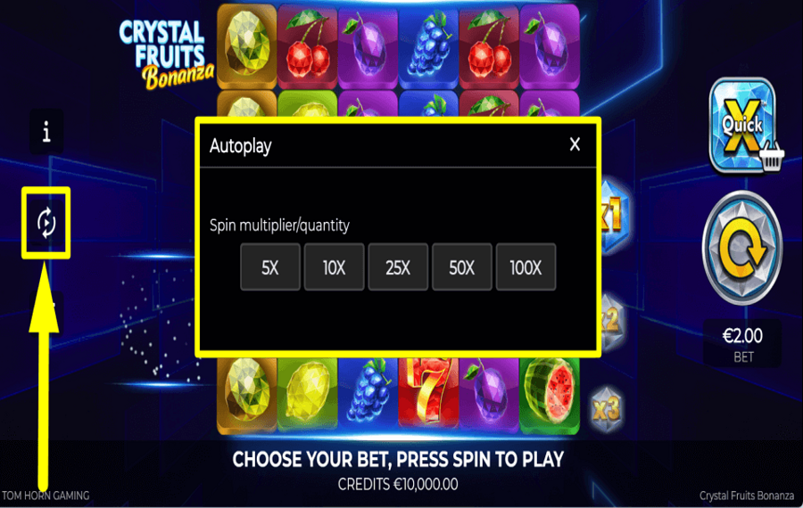 Crystal Fruits Bonanza USE THE AUTOPLAY FEATURE.