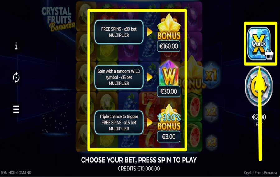 Crystal Fruits Bonanza BUY BONUS FEATURES.