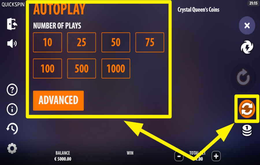 Crystal Queens Coins ЗАПУСК АВТОМАТИЧЕСКИХ ВРАЩЕНИЙ.