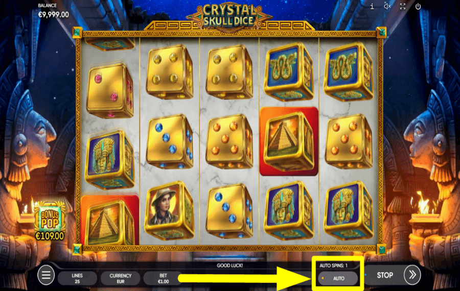 Crystal Skull Dice AUTOPLAY AKTIVIEREN.