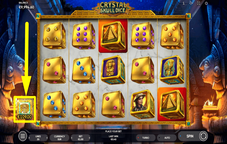 Crystal Skull Dice BONUS ANWENDEN.