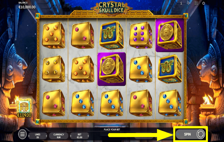 Crystal Skull Dice Streben Sie nach Belohnungen.