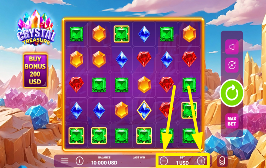 Crystal Treasure ASSIGN A BET VALUE.