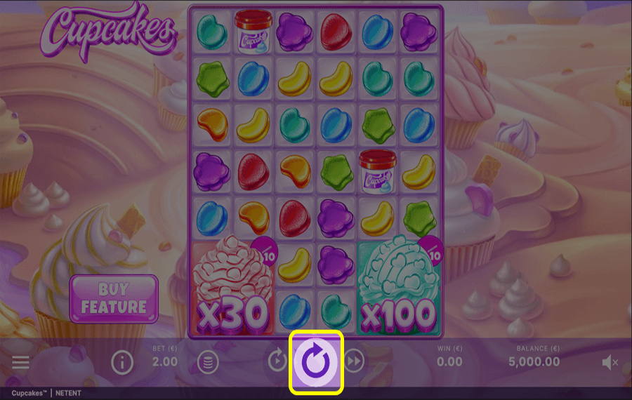 Cupcakes Spin the reels