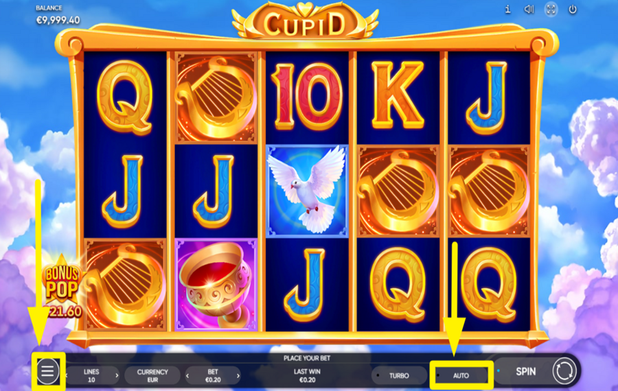 Cupid ACTIVATE AUTOMATIC PLAY.