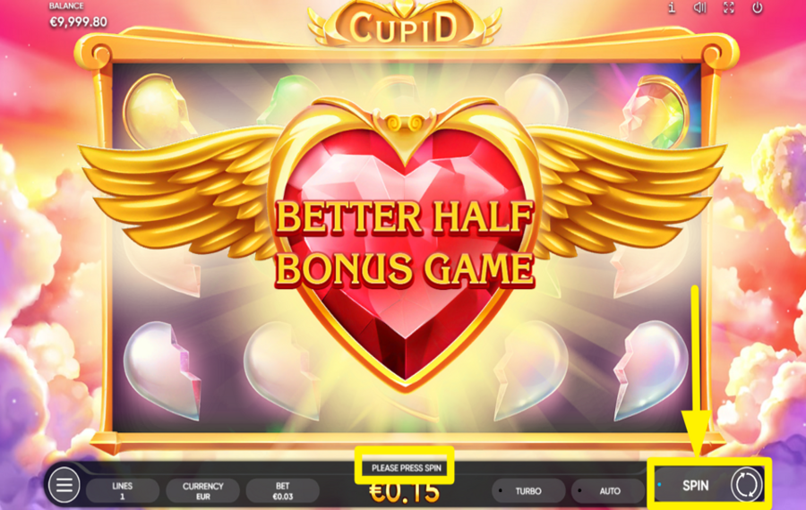 Cupid PLAY BONUS GAME.