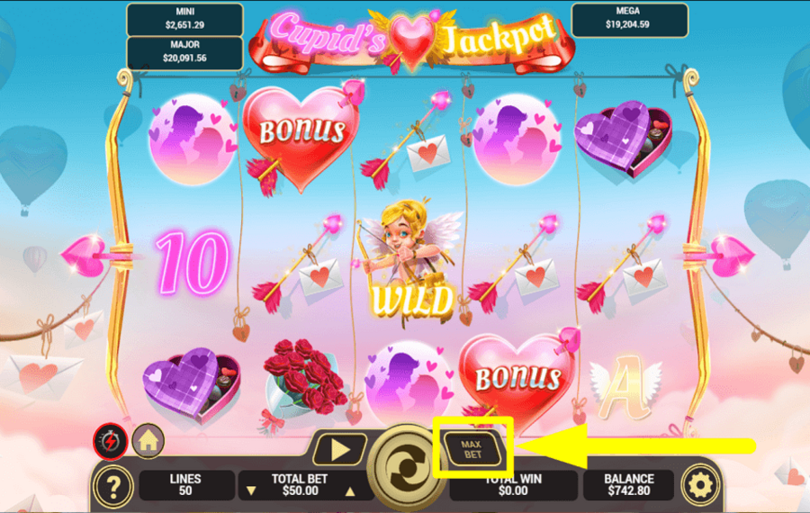 Cupids Jackpot PUNTATE MASSIME.