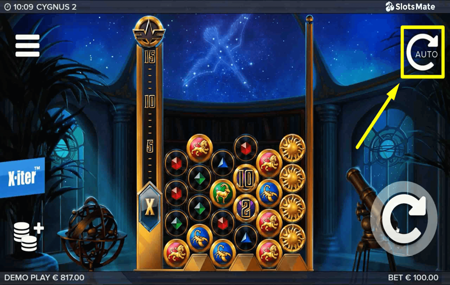 Cygnus 2 Verwendung der optionalen „Autoplay“-Funktion.