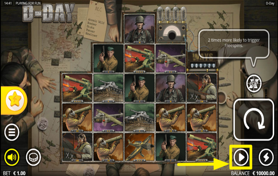 D Day TOCA Y SELECCIONA EL NÚMERO DE GIROS AUTOMÁTICOS.