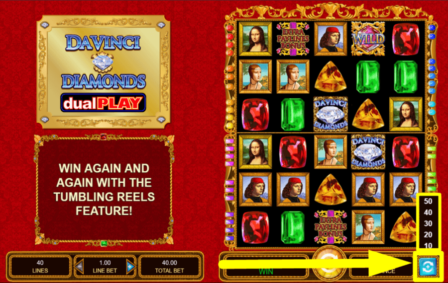 Da Vinci Diamonds Dual Play CHOISISSEZ LA JEU AUTOMATIQUE.