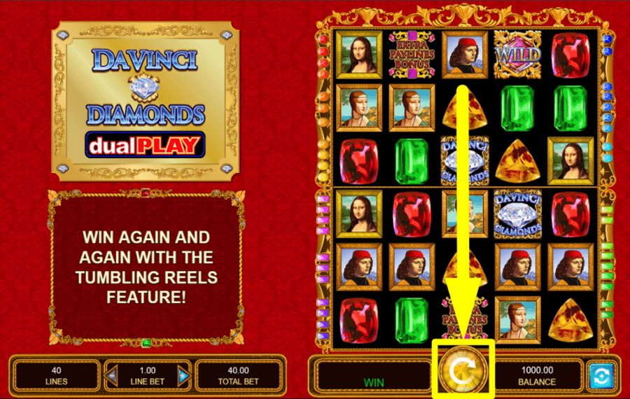 Da Vinci Diamonds Dual Play CLIQUEZ SUR LE BOUTON « JOUER ».