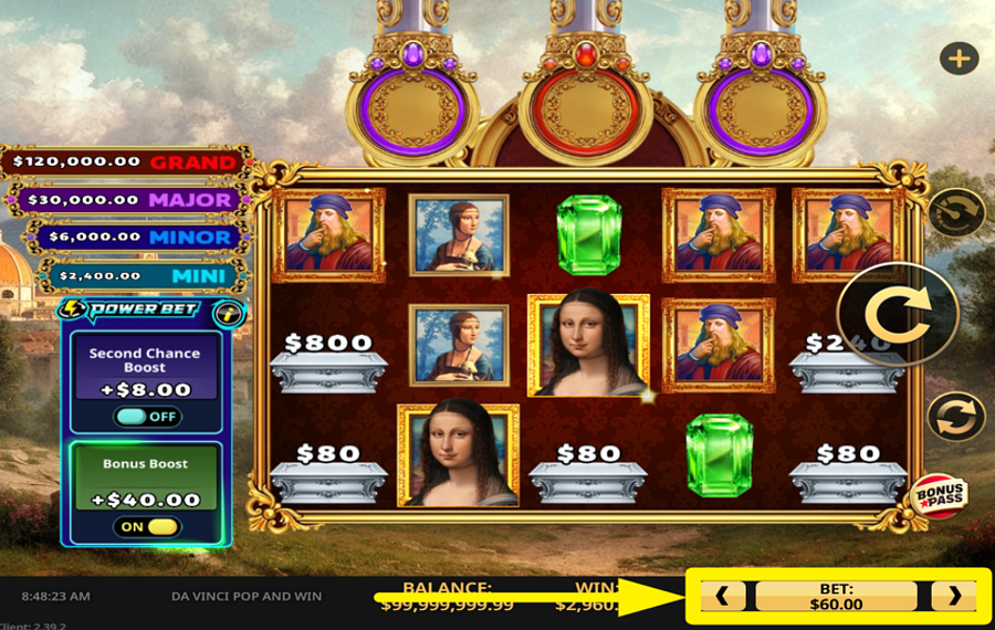 Da Vinci Pop and Win СДЕЛАЙТЕ СТАВКУ.