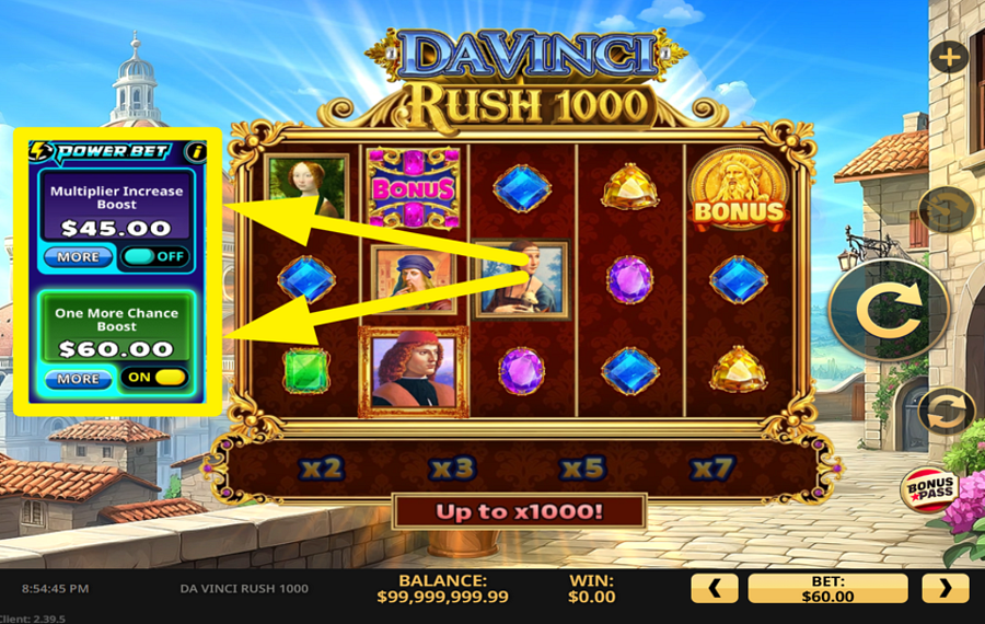 Da Vinci Rush 1000 POWER BET AKTIVIEREN.