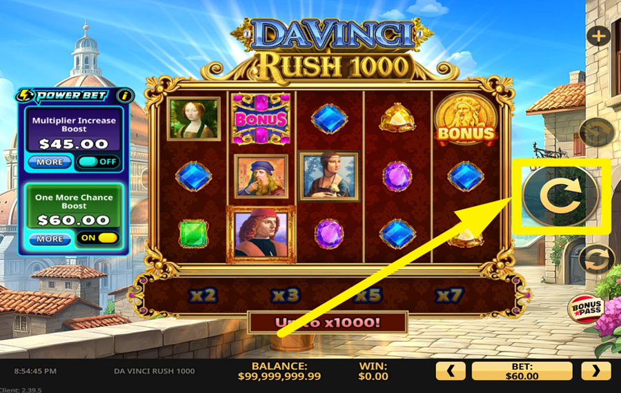 Da Vinci Rush 1000 DREHT DIE ROLLEN.