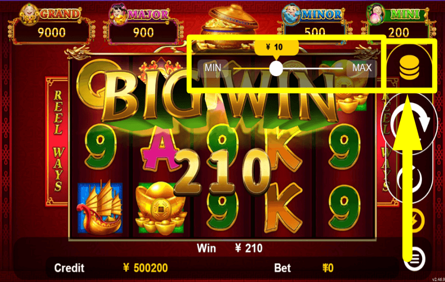 Dancing Drums CHOOSE THE BET AMOUNT.
