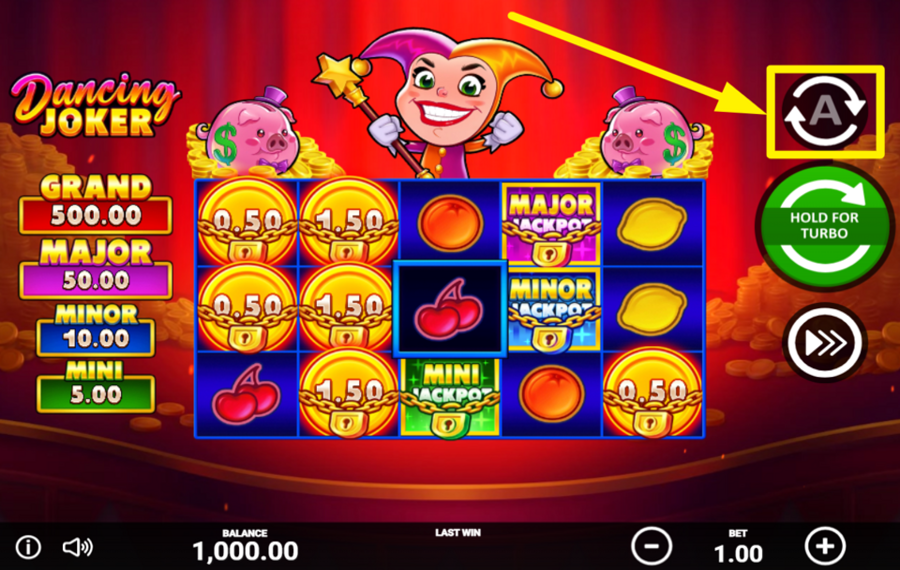 Dancing Joker ВРАЩАЙТЕ БАРАБАНОВЫ АВТОМАТИЧЕСКИ.