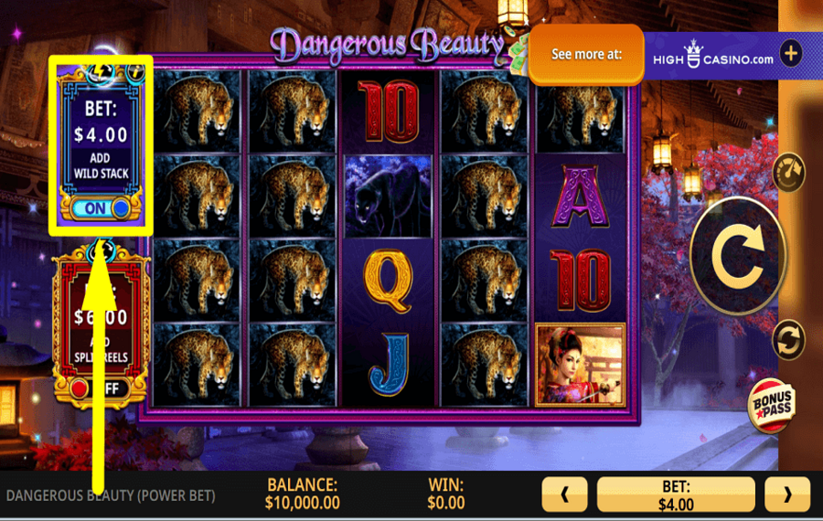 Dangerous Beauty Power Bet ACCATASTA I SIMBOLI WILD.