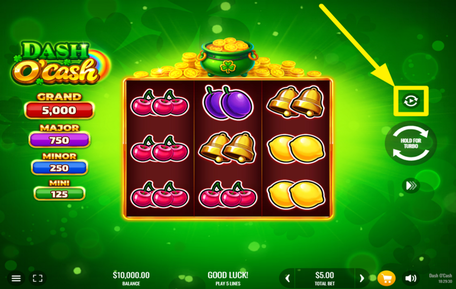 Dash O Cash ATTIVARE I GIRI AUTOMATICI.