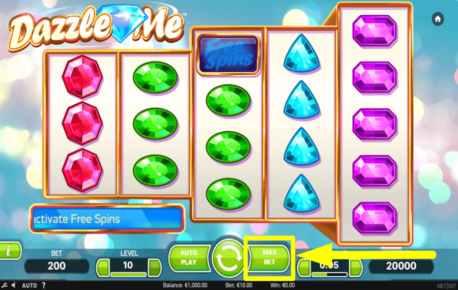 Dazzle Me CHOISISSEZ LA MISE MAXIMALE.