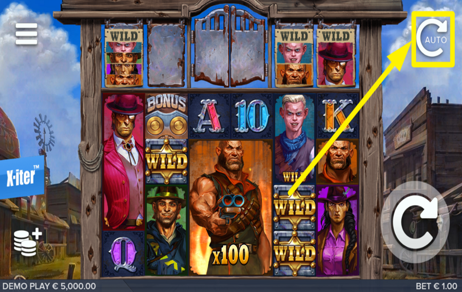 Deadeye STARTEN SIE AUTOMATISCHE SPINS.