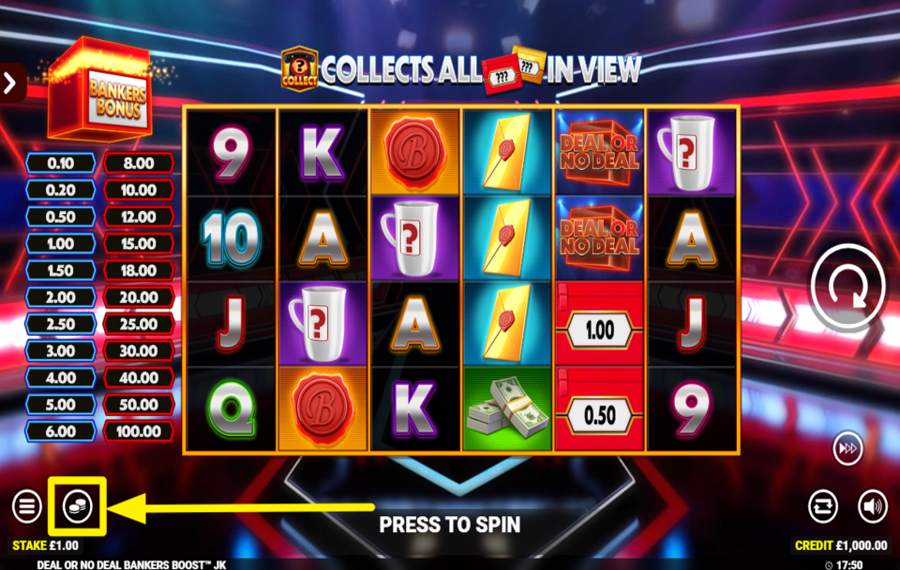 Deal or No Deal Bankers Boost Jackpot King DETERMINA TU APUESTA.