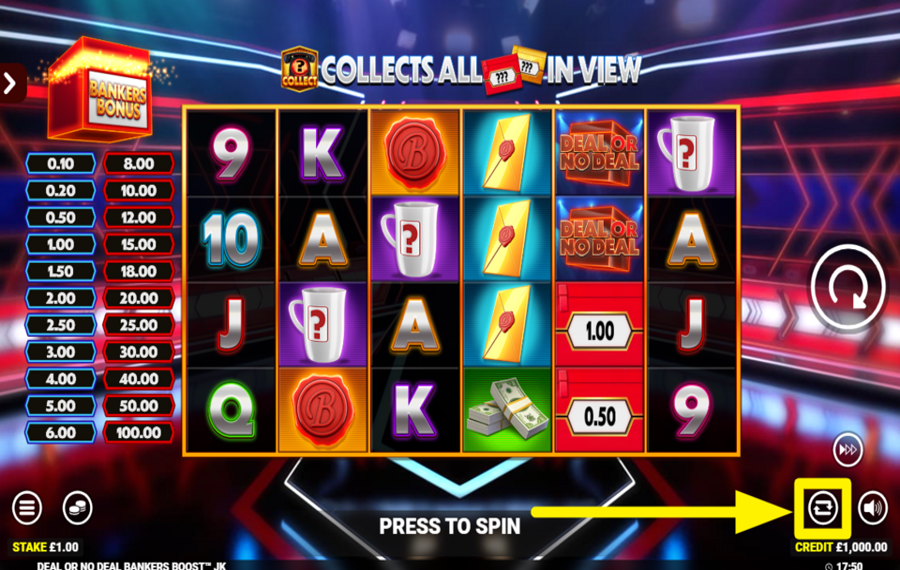 Deal or No Deal Bankers Boost Jackpot King ACTIVADOR DE JUEGO AUTOMÁTICO.