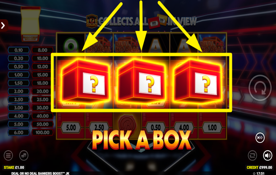 Deal or No Deal Bankers Boost Jackpot King ¡Elige una caja!