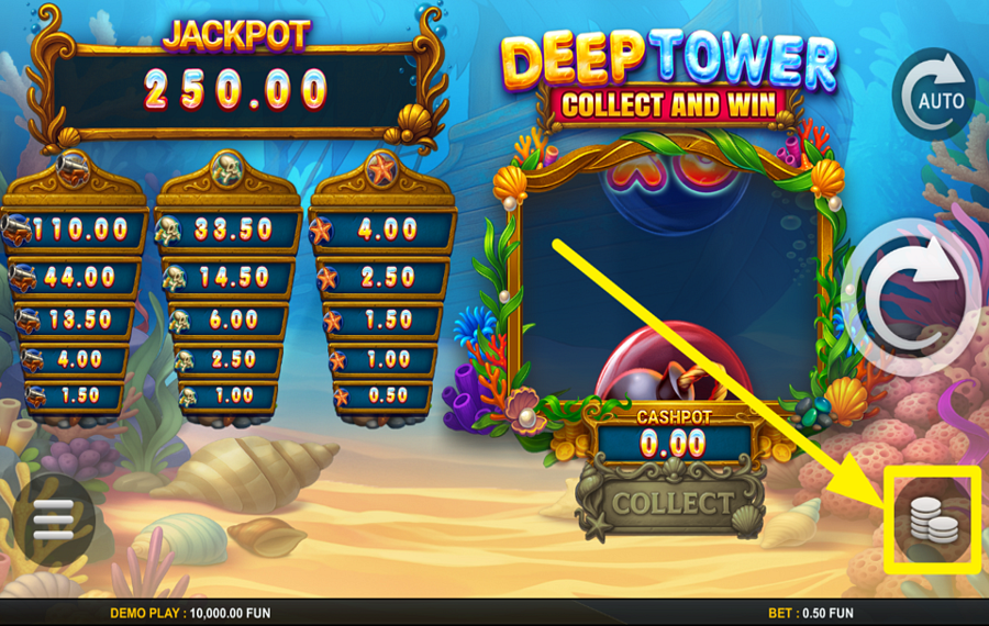 Deep Tower Collect And Win ВЫБЕРИТЕ СВОЮ СТАВКУ.