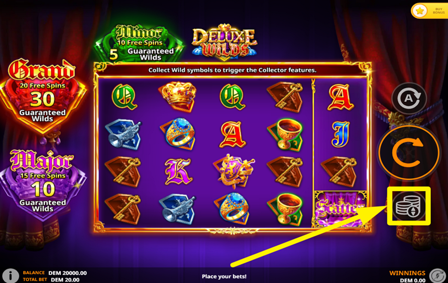 Deluxe Wilds Скорректируйте свою ставку.