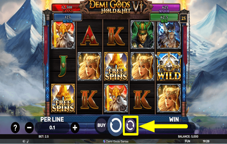 Demi Gods VI Hold and Hit SPIN AUTOMATICALLY.