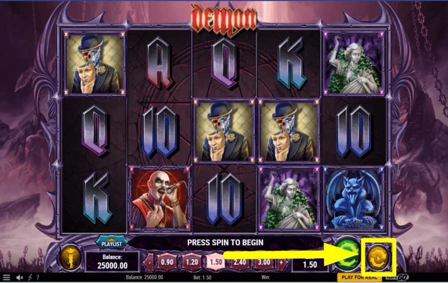 Demon START AUTOMATIC SPINS.