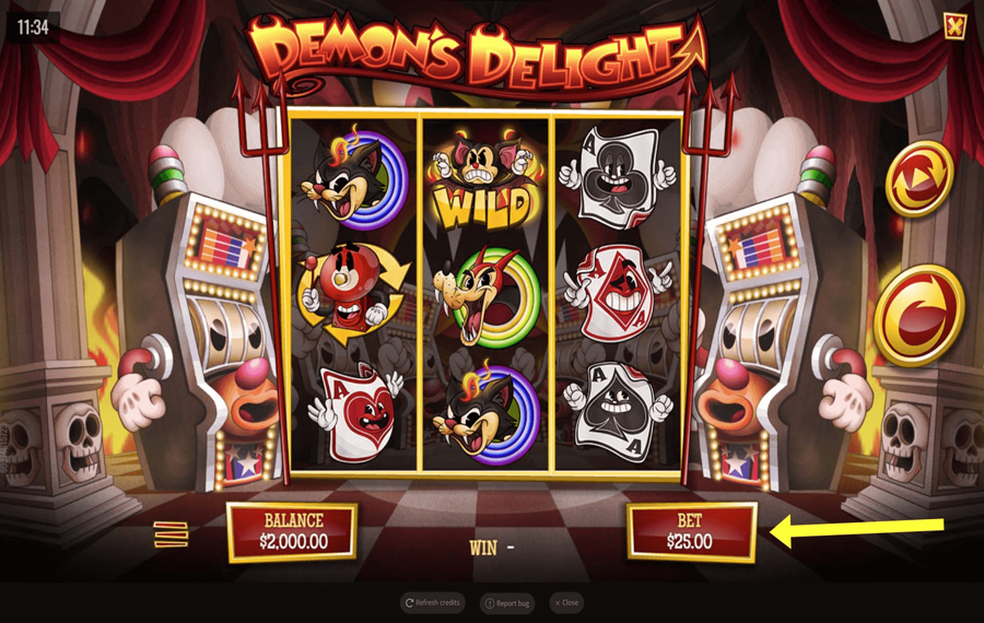 Demons Delight Choisissez les lignes de paiement