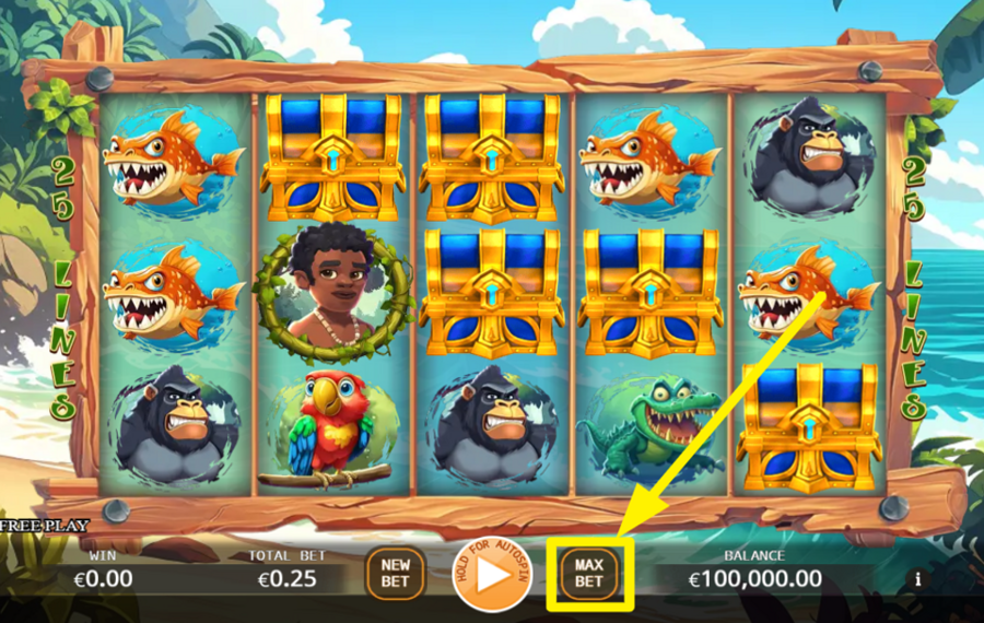 Desert Island Adventure Lock 2 Spin ACTIVATE THE ULTIMATE WAGER LEVEL.