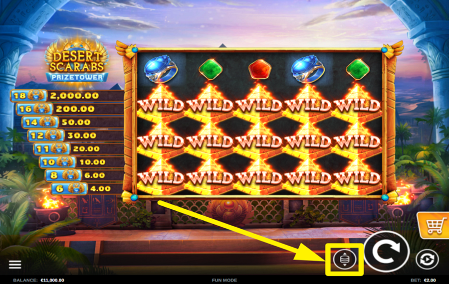 Desert Scarabs PrizeTower CHOISISSEZ VOTRE MISE.