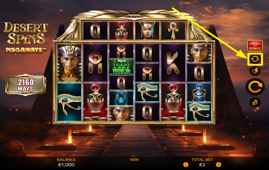 Desert Spins Megaways AUTOMATISCHES ABSPIELEN AUSLÖSEN.