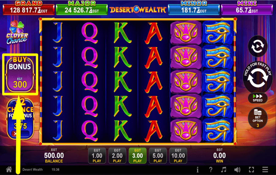 Desert Wealth Clover Chance COMPRE PARA OBTENER EL BONO.