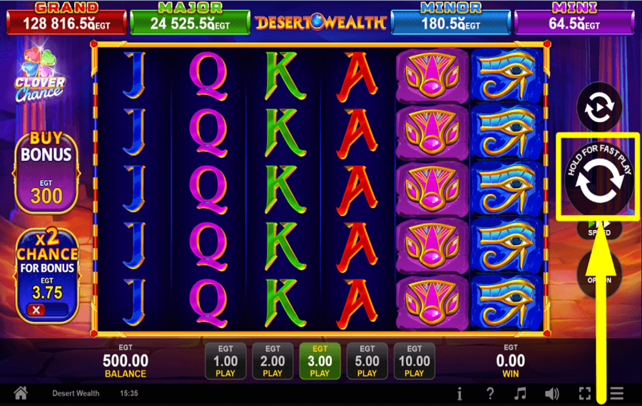 Desert Wealth Clover Chance GIRA LOS CARRETES.