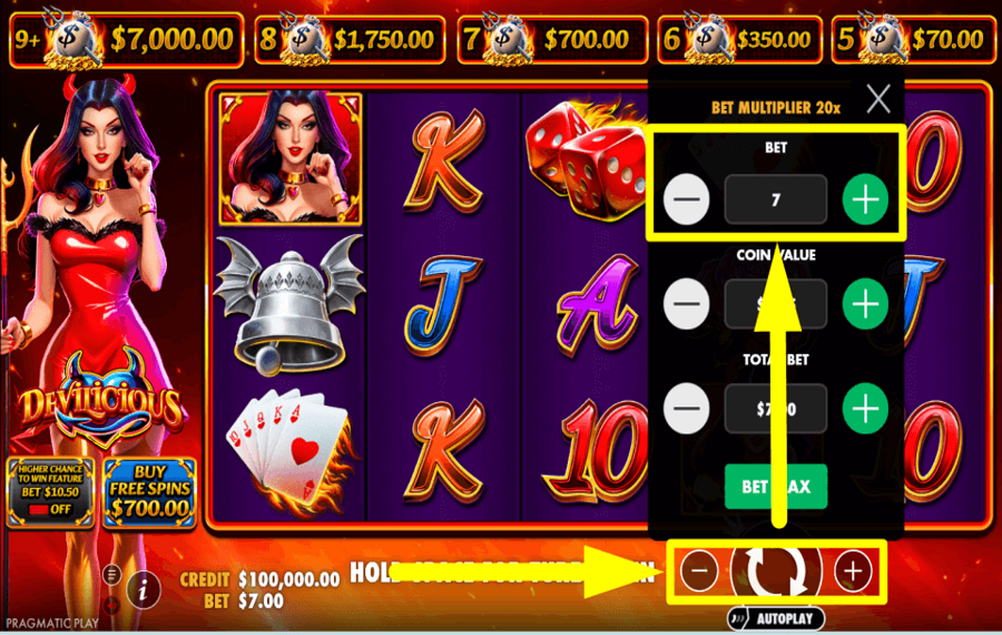 Devilicious ADJUST THE BET.