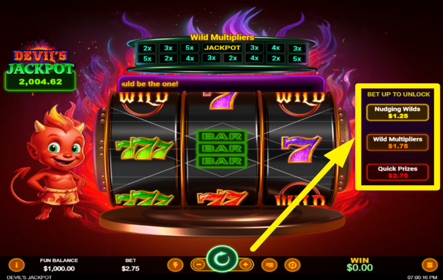 Devils Jackpot SBLOCCA FUNZIONI BONUS.
