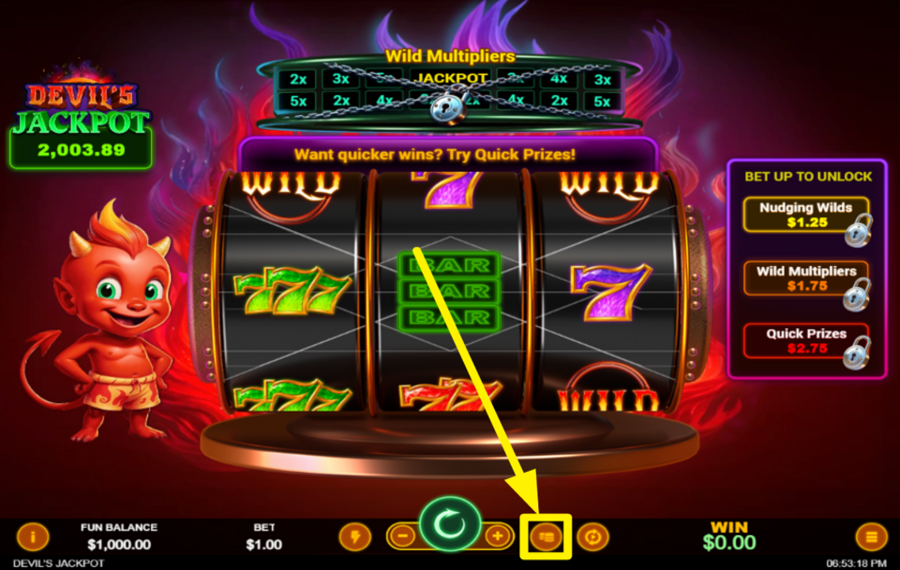 Devils Jackpot STABILISCI L'IMPORTO PIÙ ALTO DELLA SCOMMESSA.