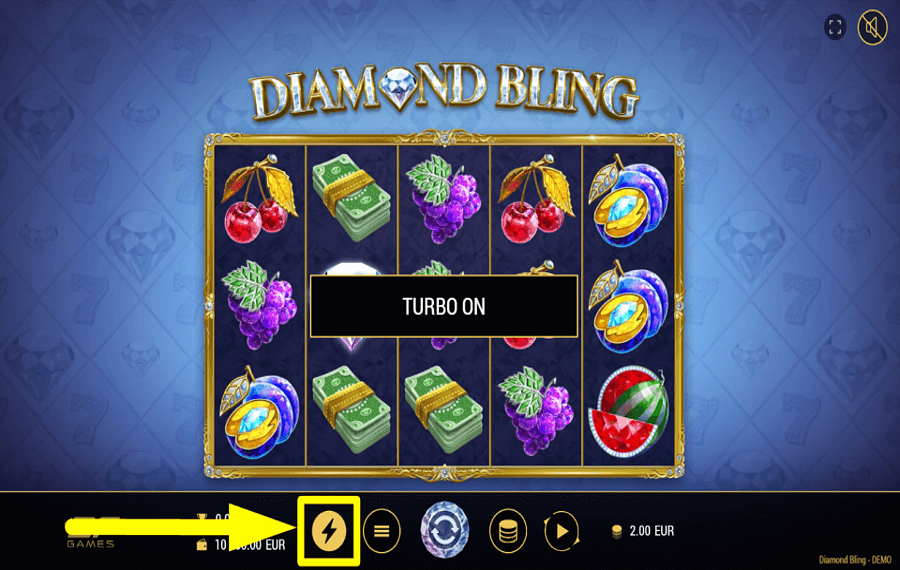 Diamond Bling STEUERN SIE DIE SPIELGESCHWINDIGKEIT.