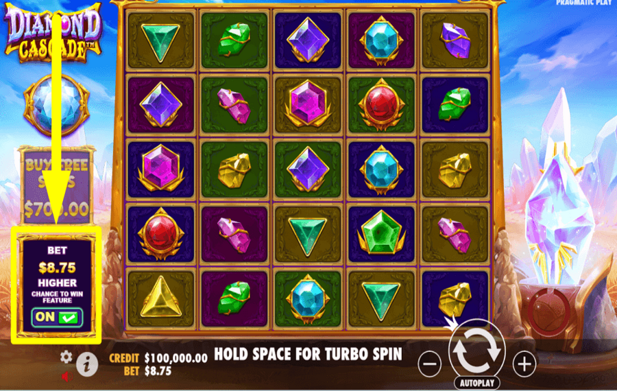 Diamond Cascade CONSOLIDATE YOUR CHANCES.