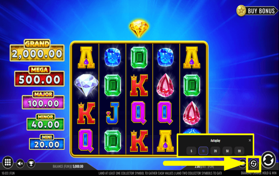 Diamond Charge Hold and Win SPIN AUTOMATICALLY.