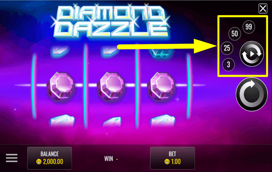 Diamond Dazzle ACTIVEZ LES SPINS AUTOMATIQUES.