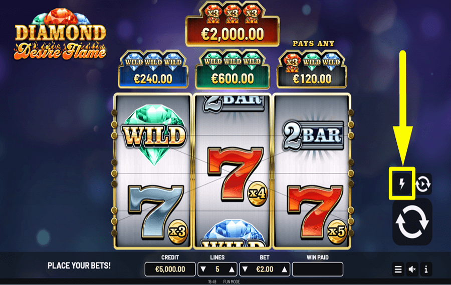 Diamond Desire Flame SPEED UP THE GAME.