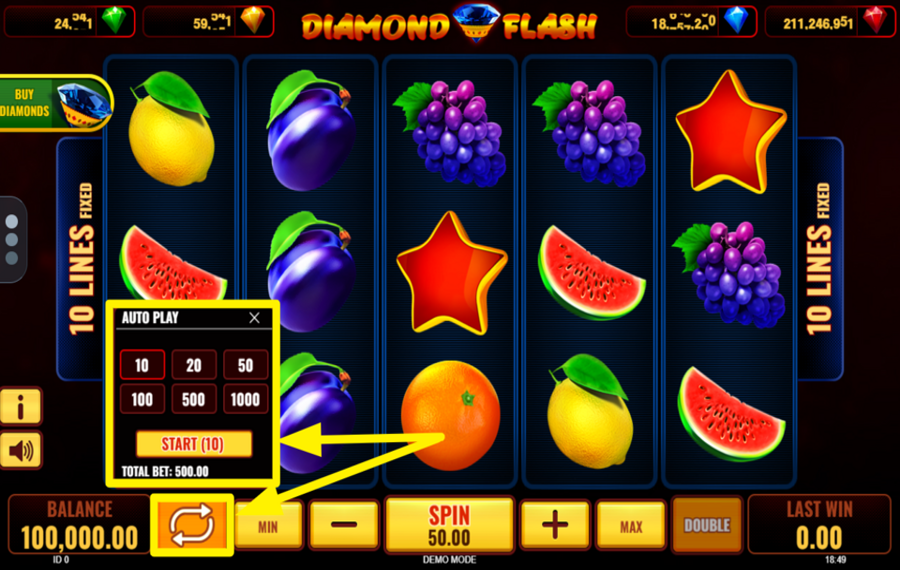 Diamond Flash Buy Bonus NUTZEN SIE DIE AUTOMATISCHEN SPINS.