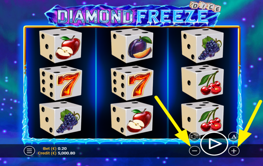 Diamond Freeze Dice ADJUST YOUR WAGER.